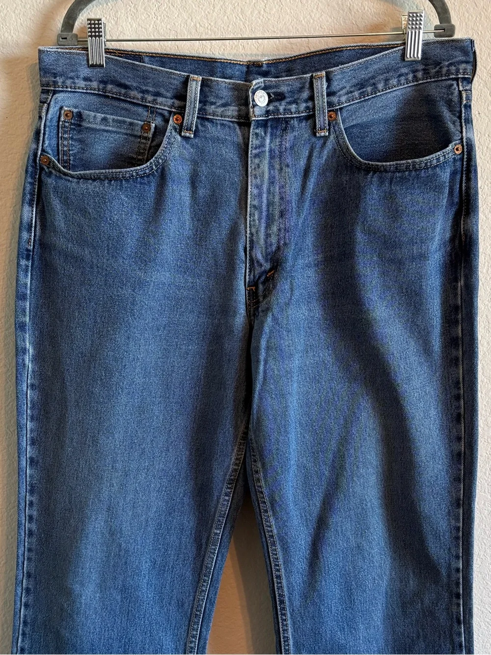 Levi's Straight Men’s 550 Relaxed Fit Jeans Blue Denim Dark Stone Wash 36 x 30
